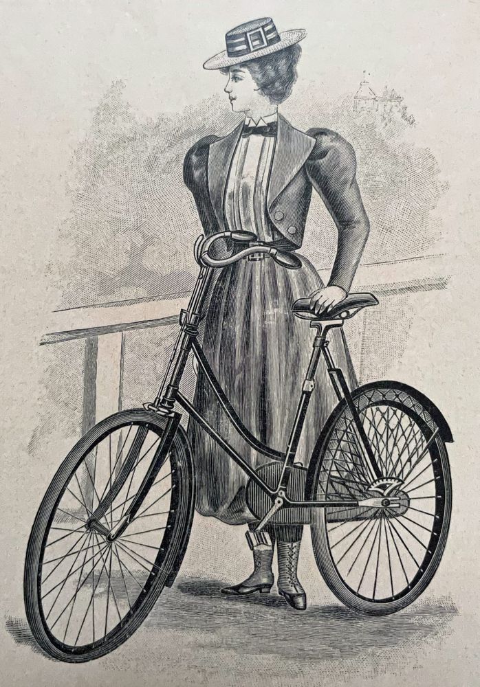 Radfahrerin (Dies Blatt gehört der Hausfrau 1897/98)