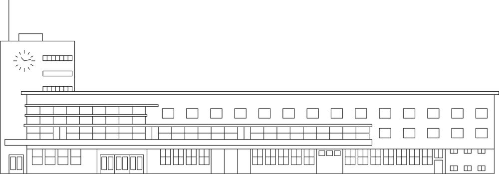 Digitale Zeichnung des Hafenbahnhof in Friedrichshafen, dem Zuhause des Zeppelin Museums